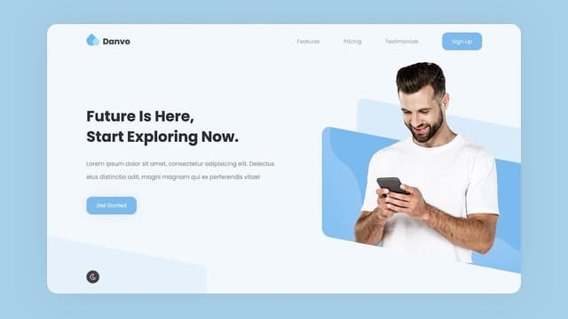 Modern website landing page design for a digital campaign